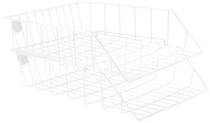 Picture of ตะกร้าเอกสารเคลือบพลาสติก ออร์ก้า, 2 ชั้น, ขาว