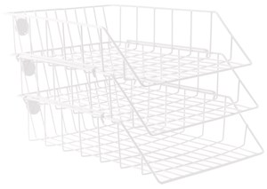Picture of ตะกร้าเอกสารเคลือบพลาสติก ออร์ก้า, 3 ชั้น, ขาว