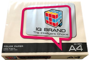 Picture of กระดาษสีถ่ายเอกสาร IQ Brand สีครีม