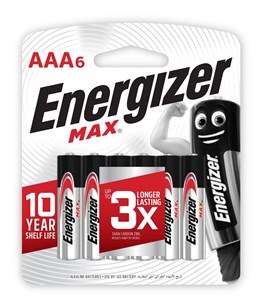 Picture of ถ่านอัลคาไลน์ Energizer MAX E92 AAA (แพ็ค 6 ก้อน)