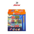 Picture of ตราม้า ดินสอสีไม้ยาว (2หัว 2สี) 18แท่ง 36สี +กบ+ดินสอ+ยางลบ H-1836