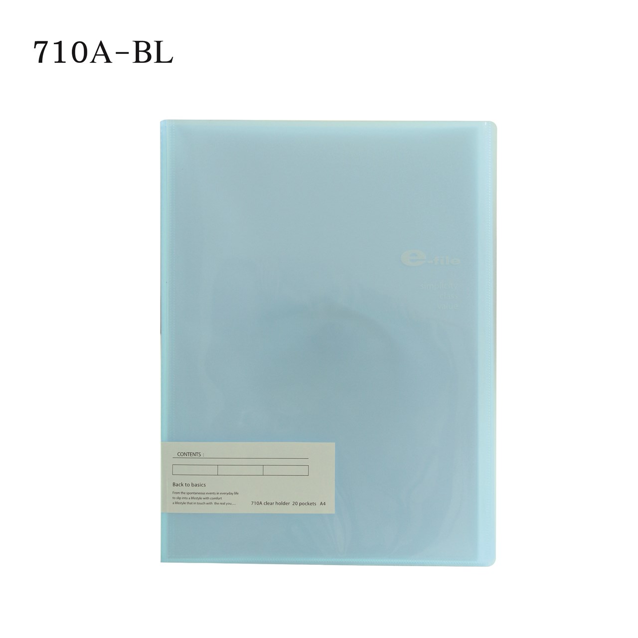 รูปภาพของ แฟ้มโฮลเดอร์ 20 ซอง ปกสอด  e-file710A-BL