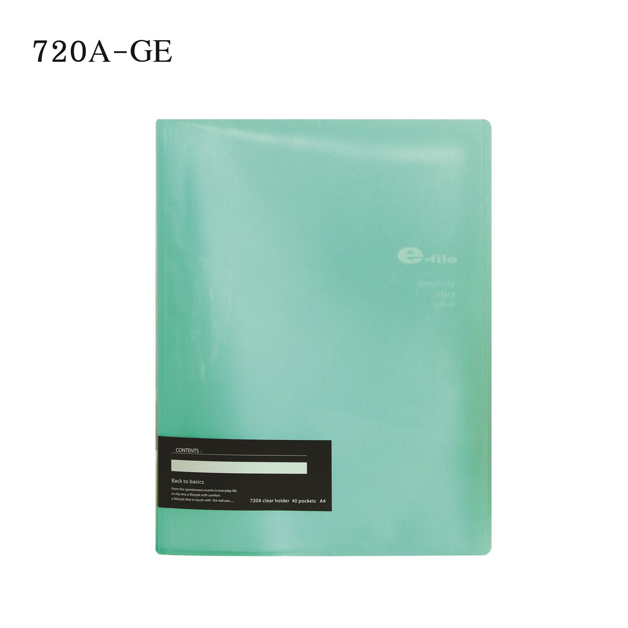 รูปภาพของ แฟ้มโฮลเดอร์ 40 ซองปกใส e-file720A-GE