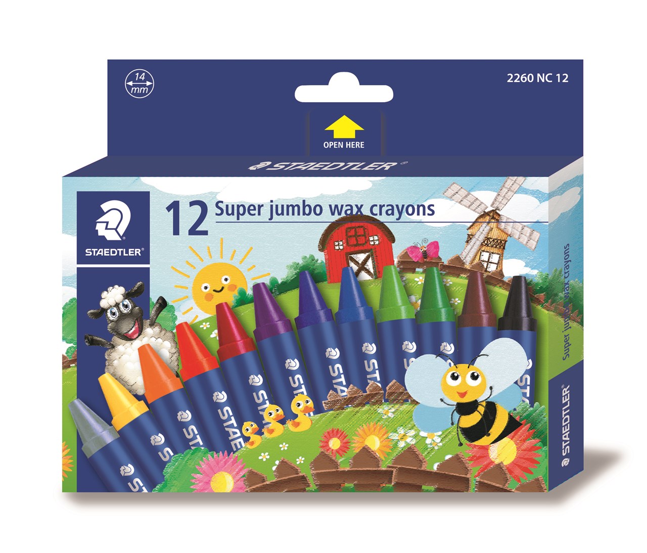 Picture of สเต็ดเล่อร์ (Staedtler) สีเทียน 2260 นอริส Super JUMBO 12 สี