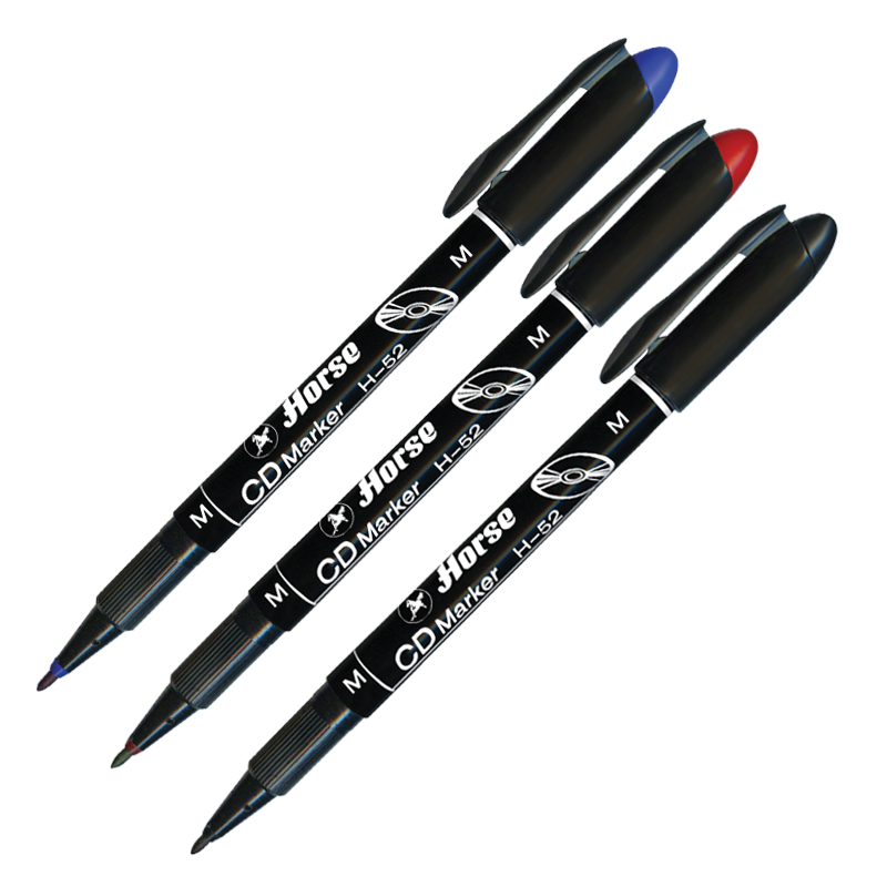 รูปภาพของ ปากกา O.H.P. CD-PEN ตราม้า ลบไม่ได้ #H-52 M น้ำเงิน