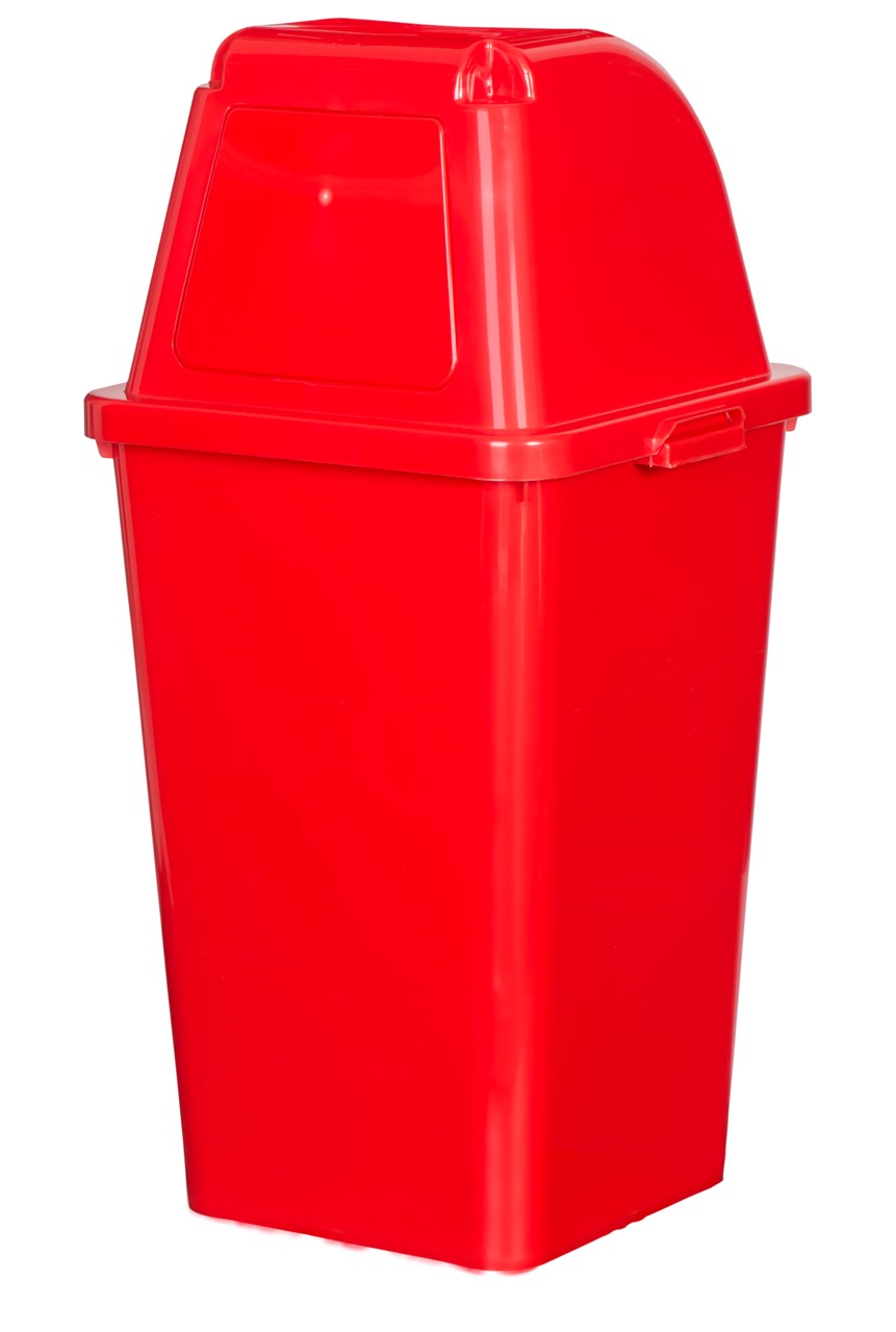 Picture of ถังขยะเหลี่ยมแบบฝาเปิดปิด O01003 42x39.5x83ซม.แดง 60 ลิตร