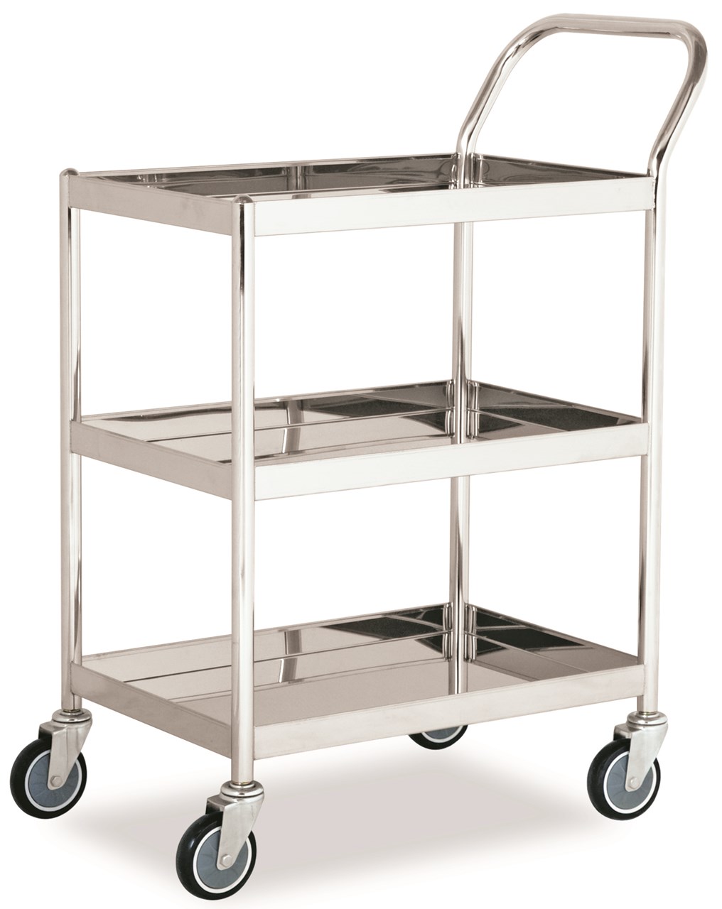Picture of รถเข็นสแตนเลส 3 ชั้น,ล้อยาง, ST3-4006S, 40x60x97.5 ซม., 200 กก.