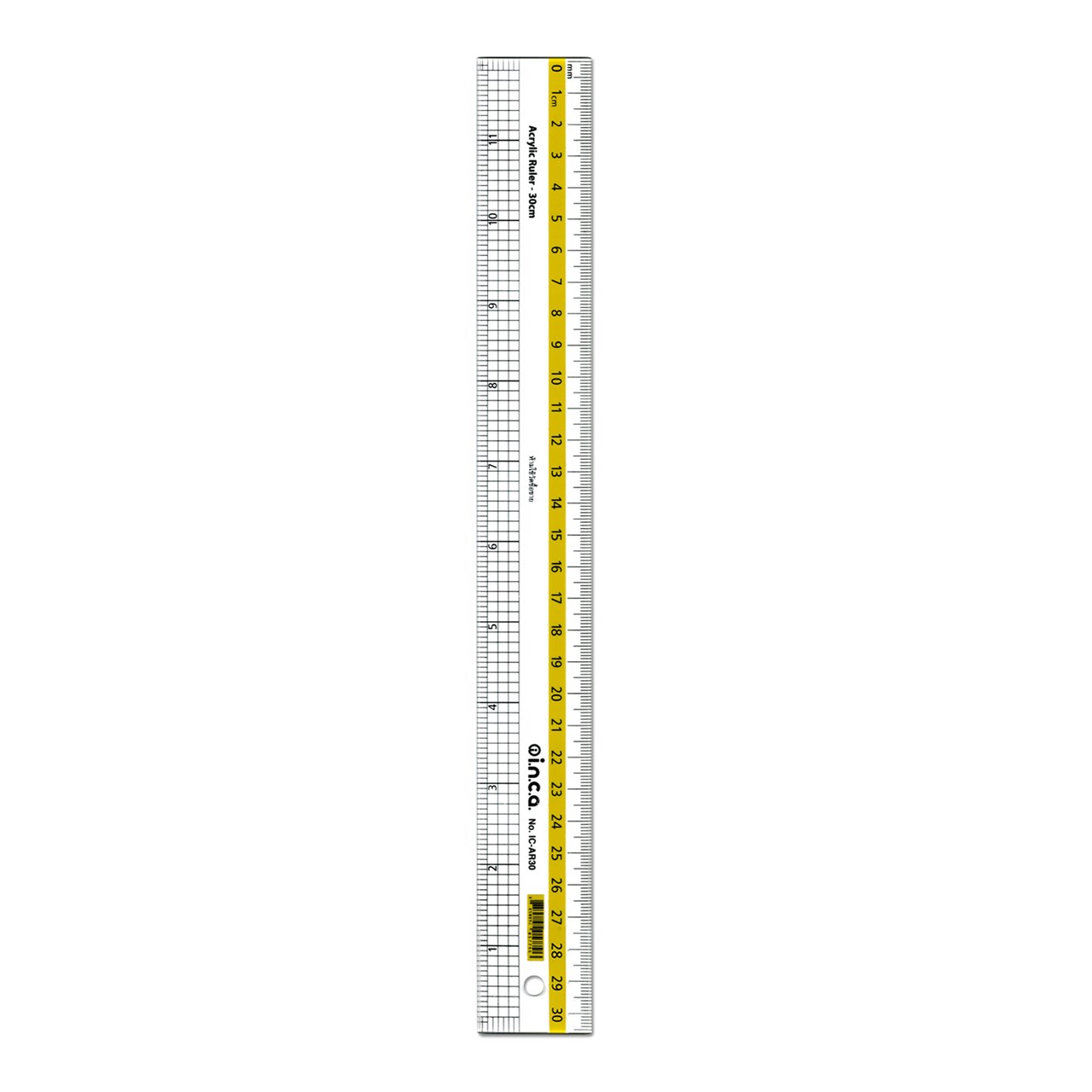 รูปภาพของ ไม้บรรทัดอะคริลิค อินคา (INCA), 12นิ้ว (30ซม.), IC-AR30
