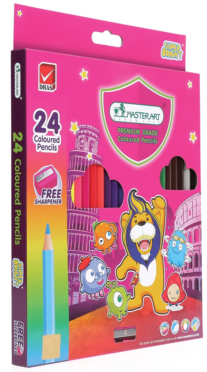 รูปภาพของ Master Art มาสเตอร์อาร์ต ดินสอสีแท่งยาว 24สี ซุปเปอร์ไบรท์