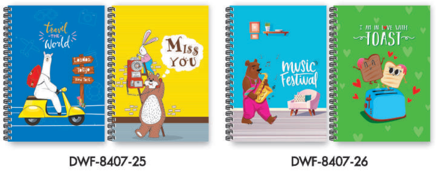 Picture of สมุดปกอ่อนสันห่วงเม้งฮั้ว 70g 8/40แผ่น DWF-8407