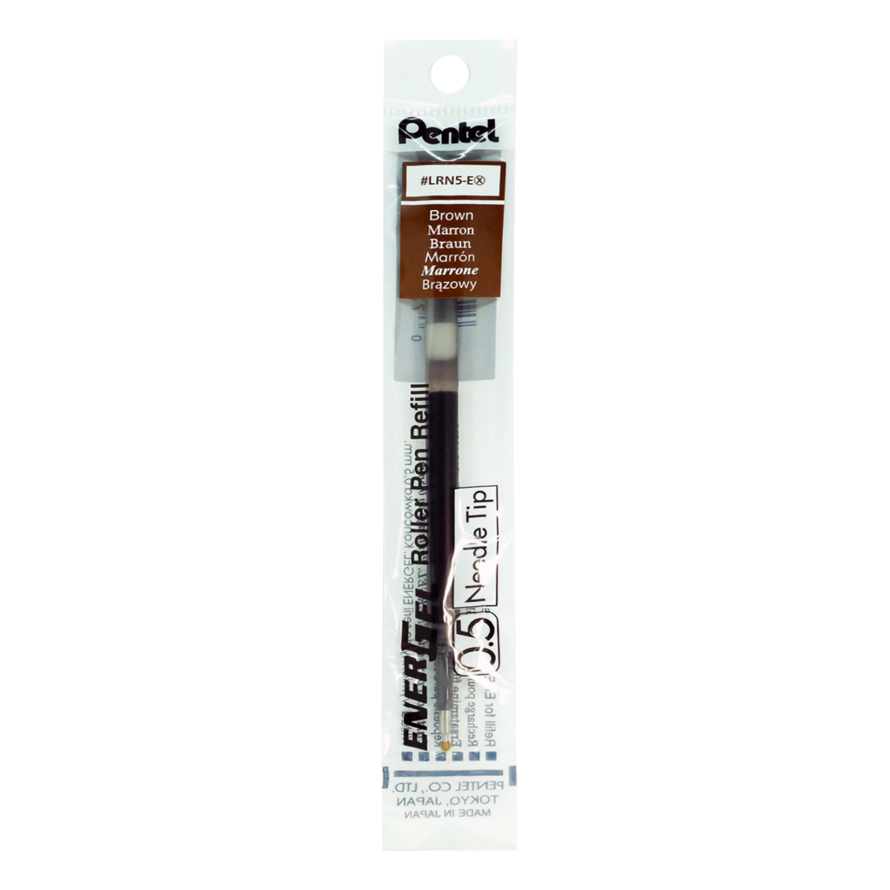 Picture of ไส้ปากกาหัวเข็ม เพนเทล (Pentel) ENERGEL LRN-5 สีน้ำตาล
