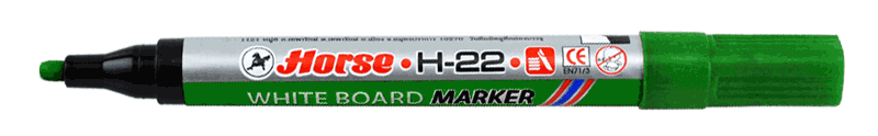 รูปภาพของ ปากกาไวท์บอร์ดหัวกลม ตราม้า H-22 เขียว 