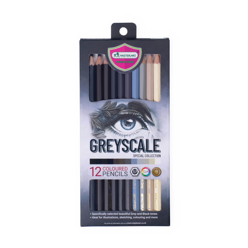 รูปภาพของ มาสเตอร์อาร์ต ดินสอสี 12 สี รุ่น เกรย์สเกล