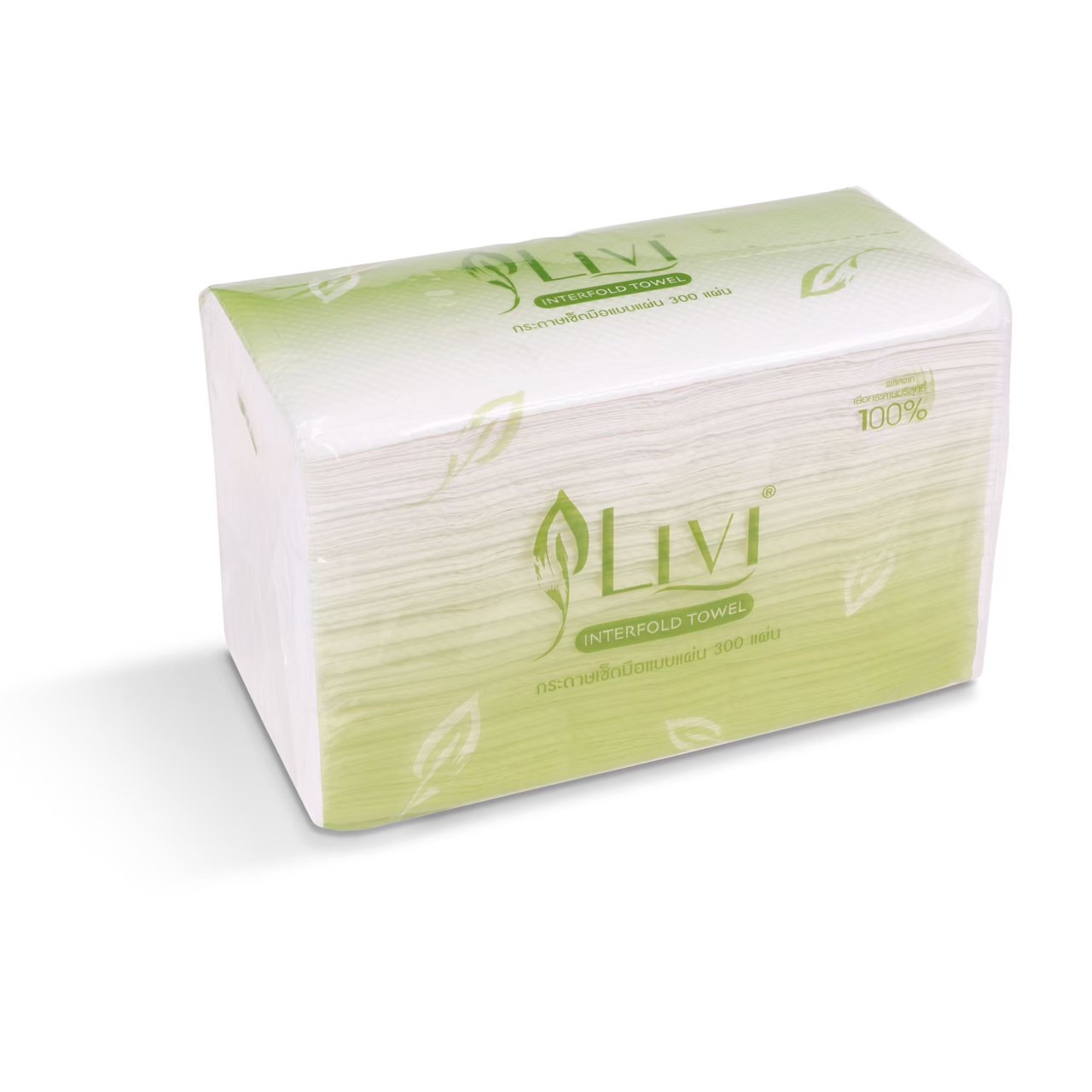 รูปภาพของ กระดาษเช็ดมือชนิดแผ่น 1ชั้น INTERFOLD LIVI,(Virgin),(300แผ่นx24แพ็ค)