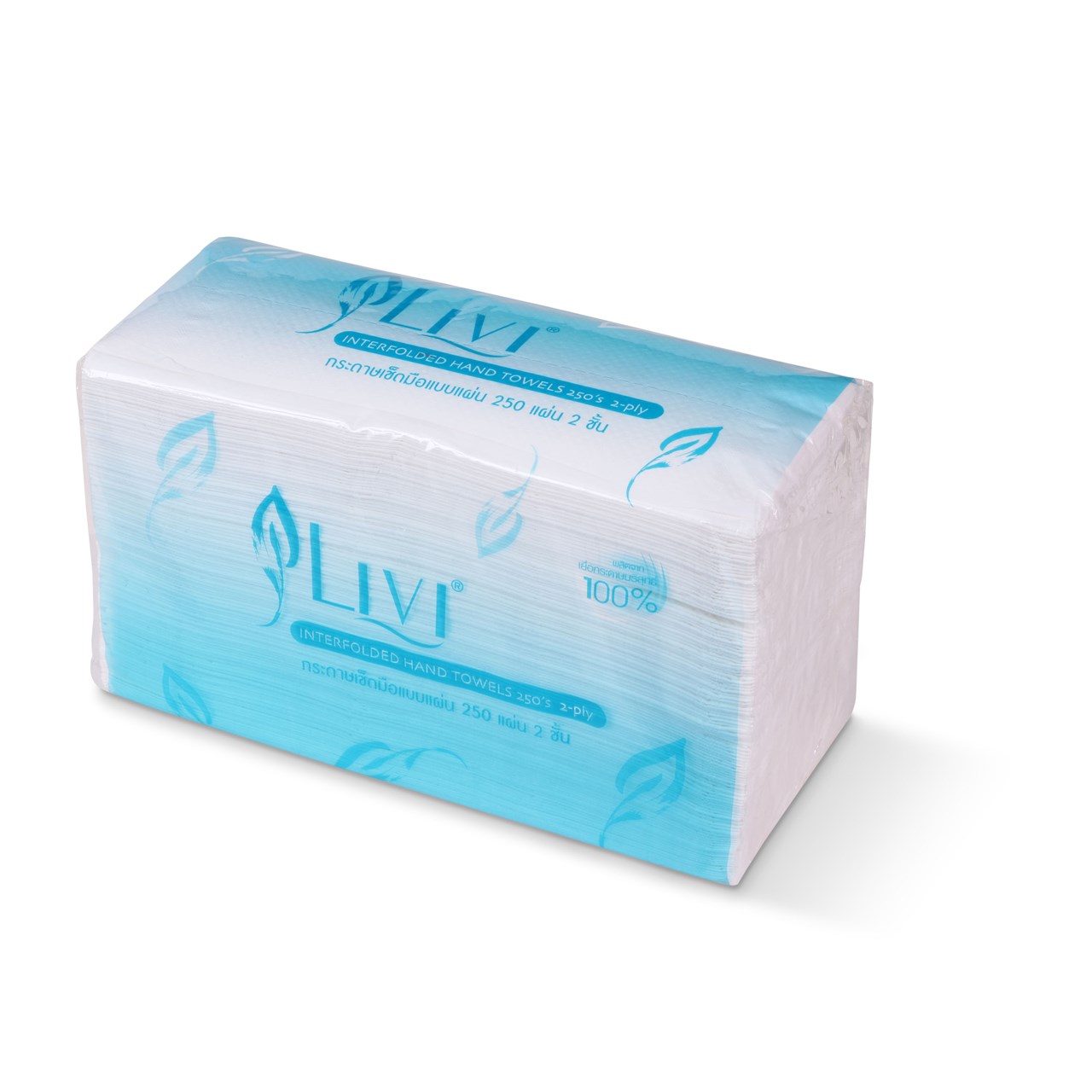 รูปภาพของ กระดาษเช็ดมือชนิดแผ่น 2ชั้น INTERFOLD LIVI,(Virgin),(250แผ่นx24แพ็ค)