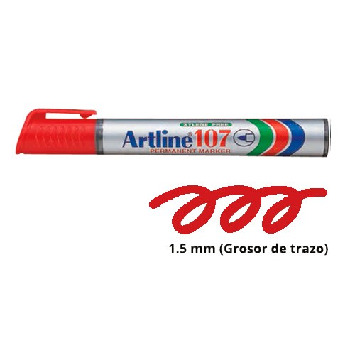 รูปภาพของ ปากกาเคมี อาร์ทไลน์ EK-107 หัวกลม แดง
