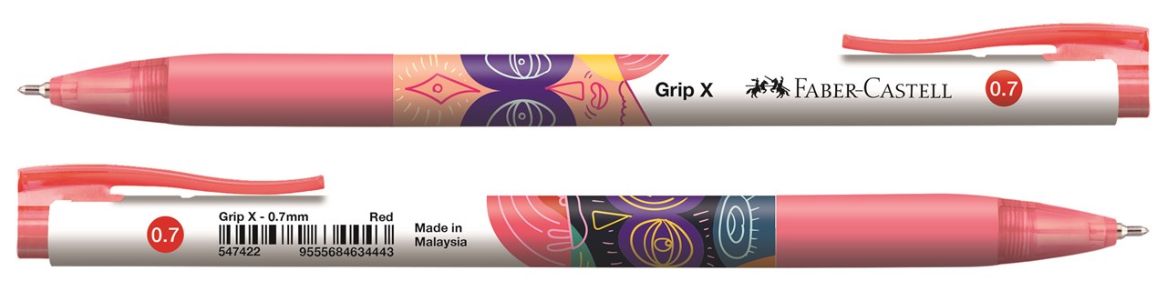 Picture of ปากกาลูกลื่น เฟเบอร์คาสเทล (Faber Castell) GRIP X7, 0.7 แดง