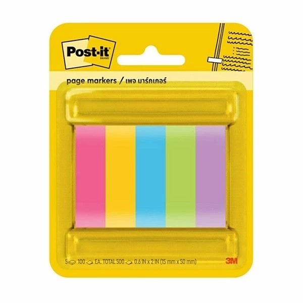 รูปภาพของ โพสต์-อิท® โน้ต 670-5ASST เพจมาร์กเกอร์ 5 สีพาสเทล 0.5 x 2"