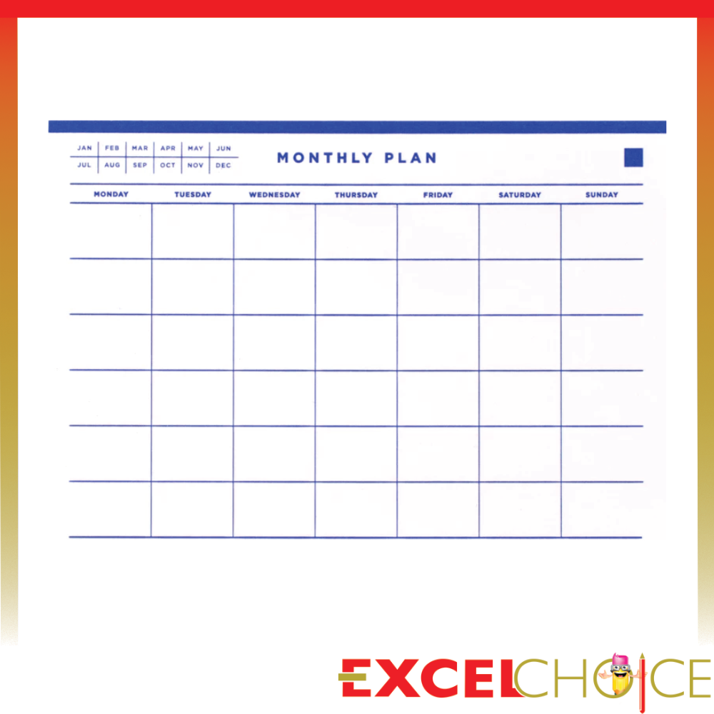 Picture of ตราช้าง กระดาษโน้ตกาวในตัว บันทึกรายเดือน MONTHLY PLAN น้ำเงิน 14*10ซม.