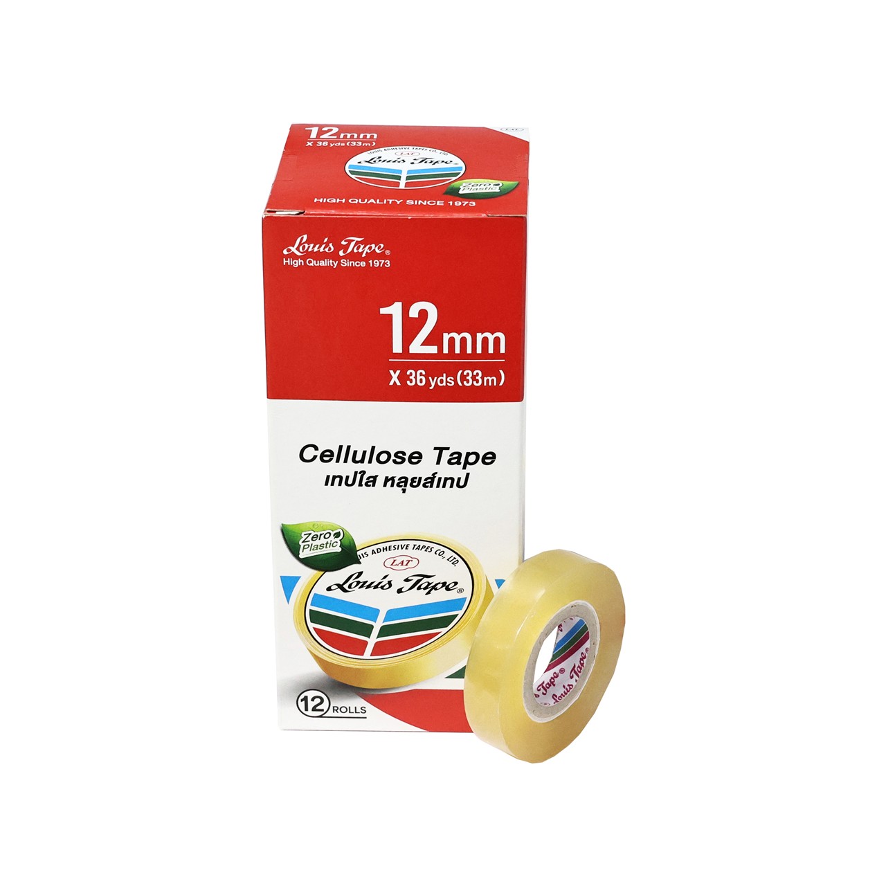 รูปภาพของ เทปใส หลุยส์ 1/2" x 36 หลา แกนเล็ก, 12 ม้วน