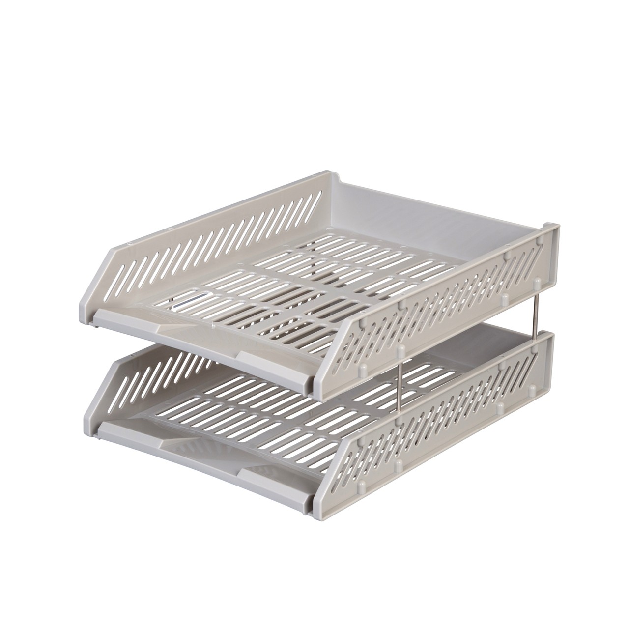 รูปภาพของ ตราช้าง ถาดเอกสารพลาสติก 2ชั้น เทา Document Tray