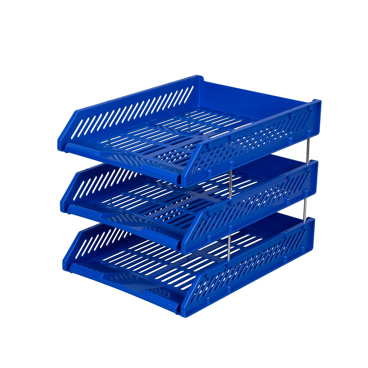 รูปภาพของ ตราช้าง ถาดเอกสารพลาสติก 3ชั้น น้ำเงิน Document Tray