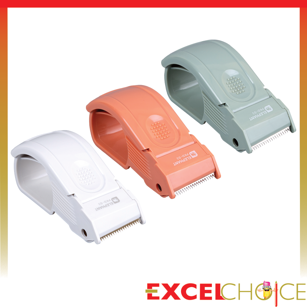 รูปภาพของ ตราช้าง ที่ตัดเทปปิดกล่อง PKD-03 คละสี ชมพู เขียว เทา