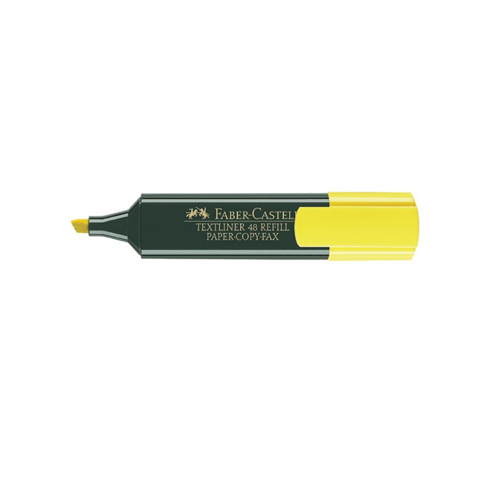 รูปภาพของ ปากกาเน้นข้อความ เฟเบอร์คาสเทล (Faber Castell) FLU เหลือง ด้ามดำ