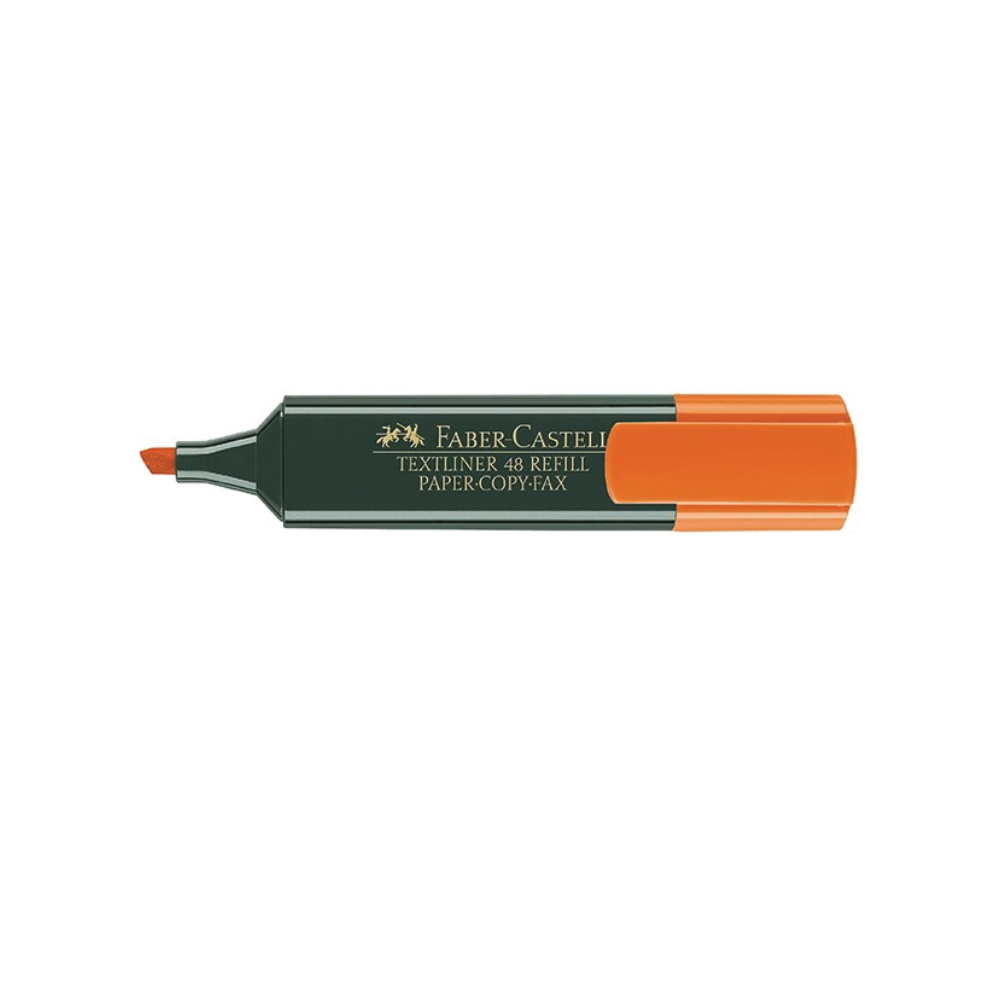รูปภาพของ ปากกาเน้นข้อความ เฟเบอร์คาสเทล (Faber Castell) FLU ส้ม ด้ามดำ