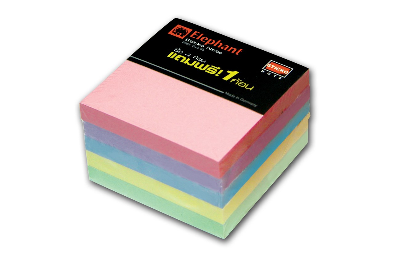 รูปภาพของ ตราช้างกระดาษโน้ตกาวในตัว พาสเทลสแต็ก (500แผ่น)
