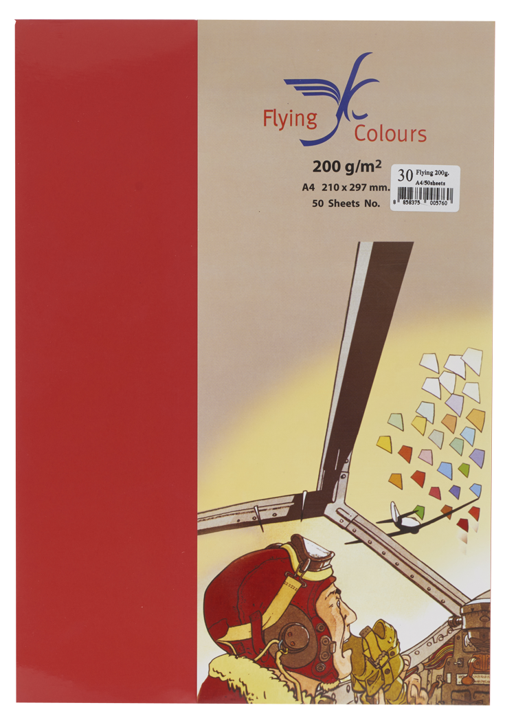 รูปภาพของ กระดาษสีถ่ายเอกสารฟลายอิ้ง (Flying) Colours No.30 สีแดงสด (50 แผ่น)