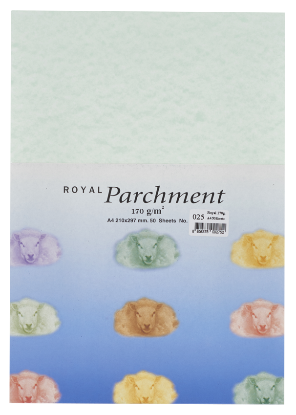 Picture of กระดาษลายขนแกะ Royal Parchment 170 แกรม สีเขียว No.25  ขนาด A4 (50แผ่น)