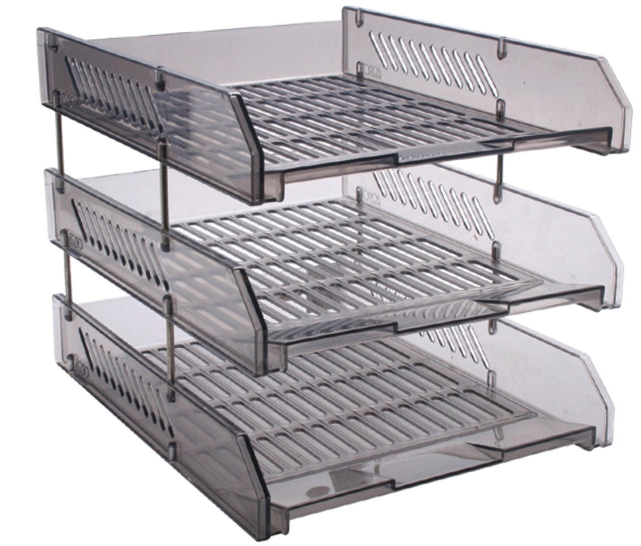 รูปภาพของ ถาดเอกสาร ออร์ก้า L-3, 3 ชั้น, เทาใส