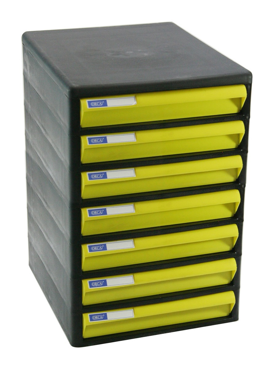 Picture of ตู้เอกสาร ออร์ก้า CBN-7 โครงดำ-ลิ้นเหลืองทึบ, 25.5 x 34 x 37.5 ซม.