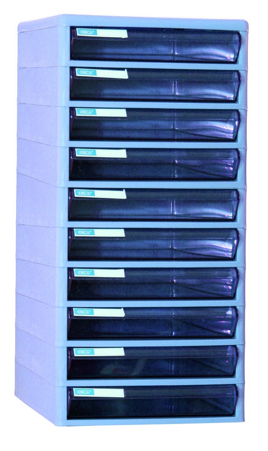 รูปภาพของ ตู้เอกสาร ออร์ก้า TCB-10 โครงฟ้า ลิ้นชักฟ้าใส
